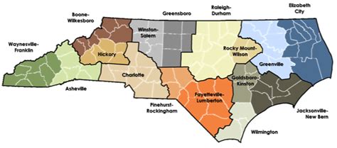 North Carolina Map of Cities